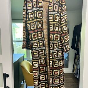 Geometric Patterned Long Coat